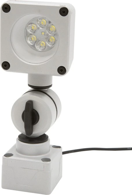 Głowica łącząca LED, 80x80mm, Światło białe, 9W, 5000K, Kabel 3‑PIN 3m, IP67, Aluminium+Szkło , EB800105