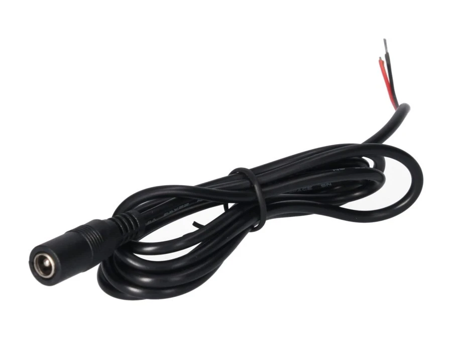 Gniazdo DC 5.5×2.5 przewód czarny 150cm 22awg