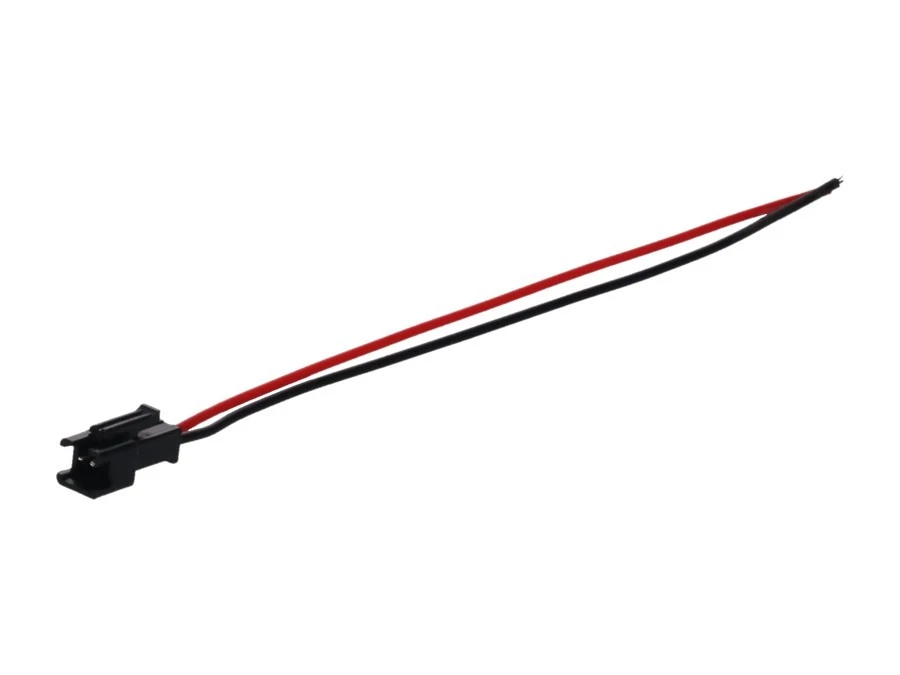 Gniazdo 2‑pin czarne przewód 8cm 24awg