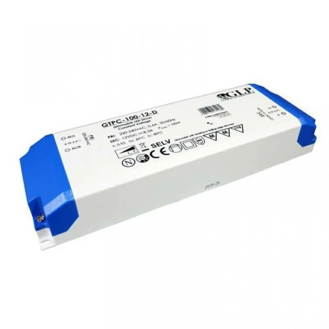 GLP Zasilacz LED GTPC‑100‑12‑D 100W 12V DC 8,3A meblowy TRIAC dimmable / ściemnialny