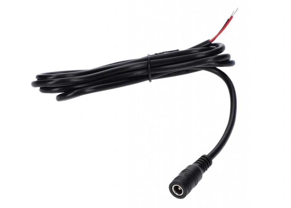 Gniazdo DC 5.5×2.1 3A przewód czarny 150cm 22awg