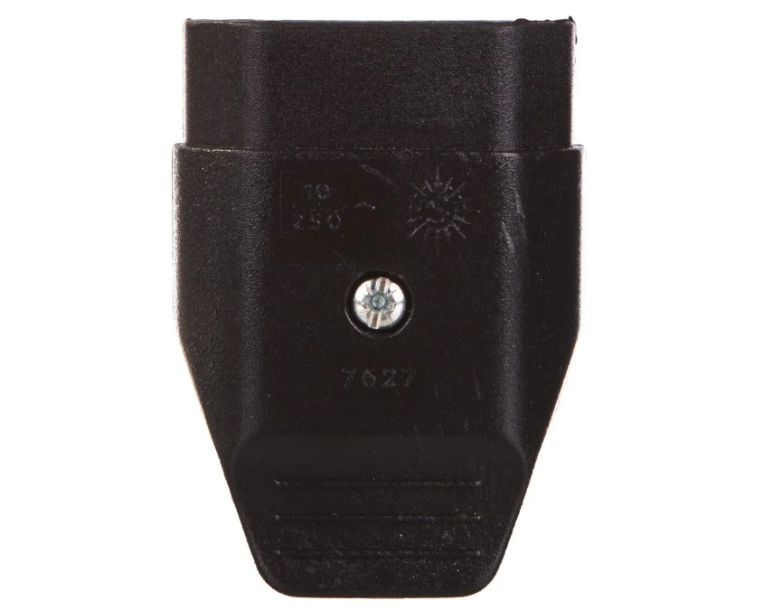 Gniazdo płaskie 7627 skręcane 10A 2P czarne 1131‑223‑000‑280