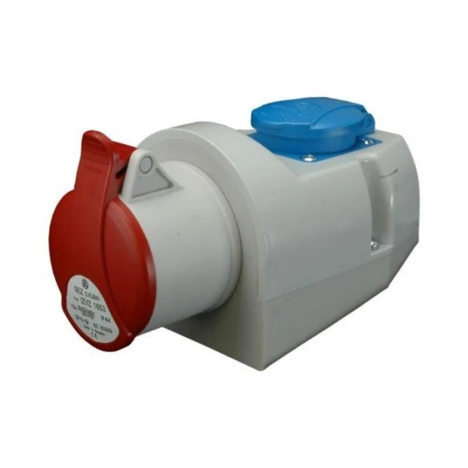 Gniazda naścienne 16A/5P+16A/2P+Z,250V/400V, IP44,IZVZ 1653