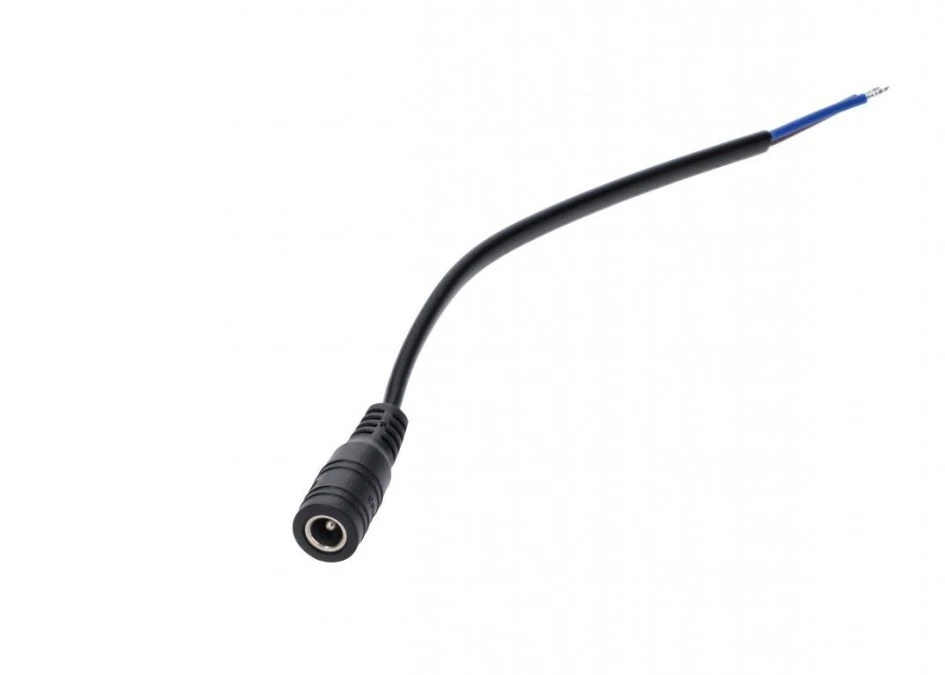 Gniazdo DC 5.5×2.1 5A przewód czarny 15cm 18awg