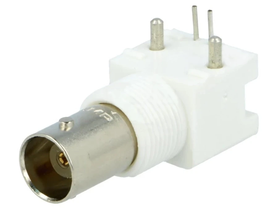 Gniazdo BNC żeńskie kątowe 90 50 Ohm THT na panel złocony 5227161‑7