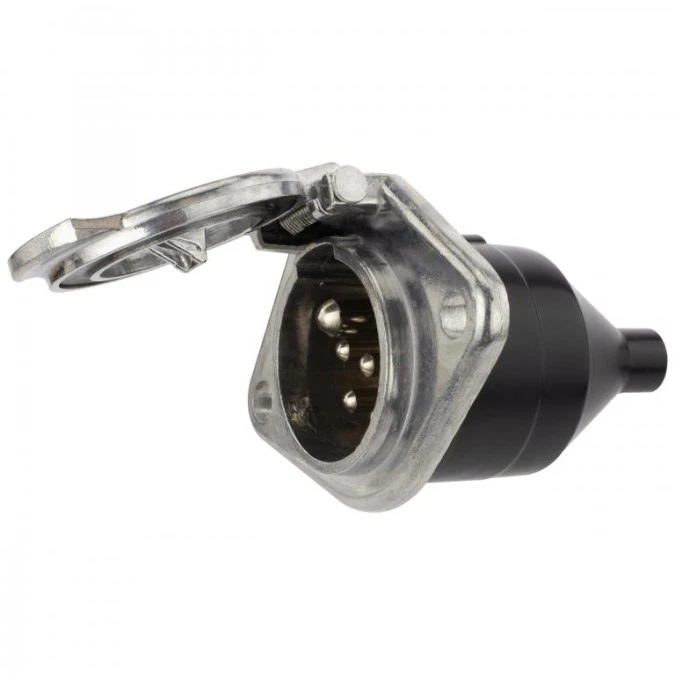Gniazdo naczepowe typu N (czarne) 7‑pin 24V metalowe