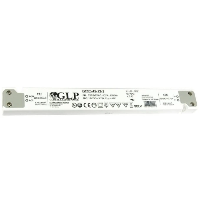 GLP Zasilacz LED GTPC‑45‑12‑S 45W 12V DC 3,75A meblowy