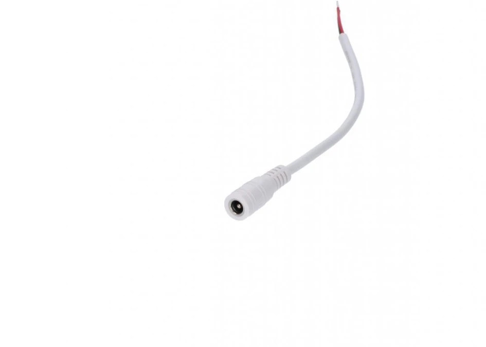 Gniazdo DC 5.5×2.1 3A przewód biały 15cm 22awg
