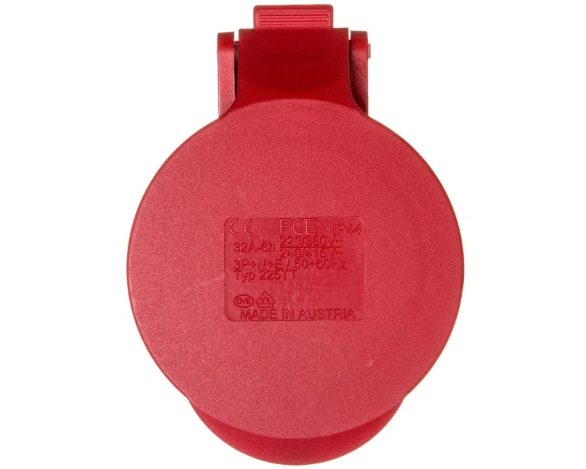Gniazda przenośne 32A 5P 400V czerwone IP44 TURBO SHARK 225‑6TT