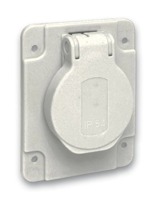 Gniazdo PK, szare, 2p+PE, 10/16A, 250 V, niemieckie, IP54, podtynkowe PKS62G