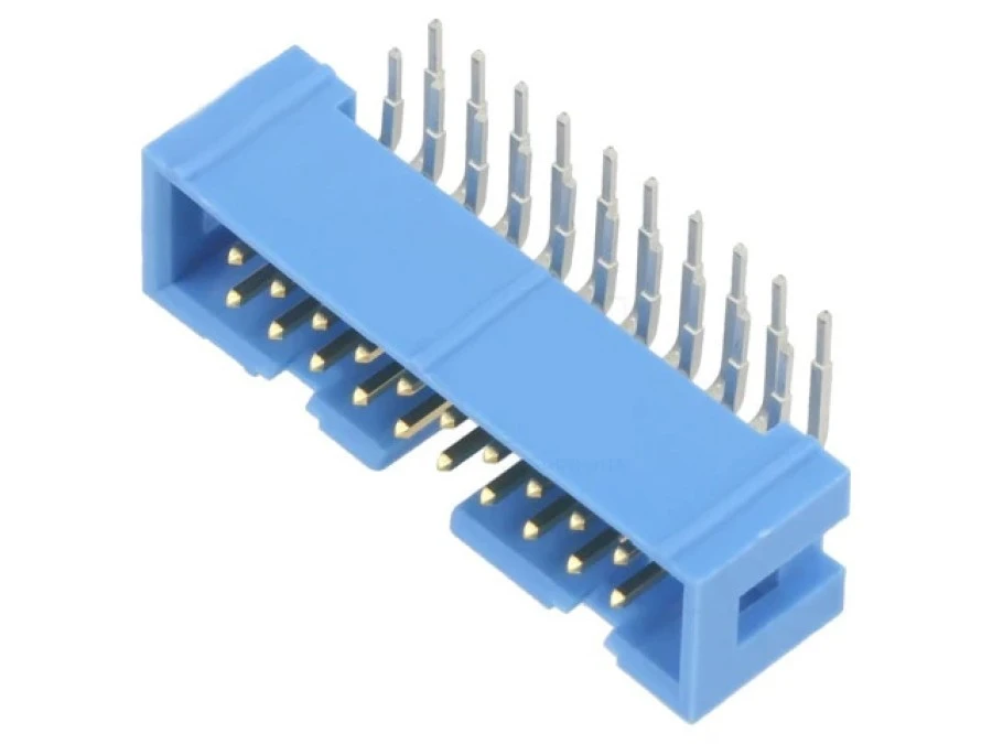 Gniazdo IDC męskie PIN: 20 kątowe 90 THT złocony 2,54mm 2‑1761605‑7