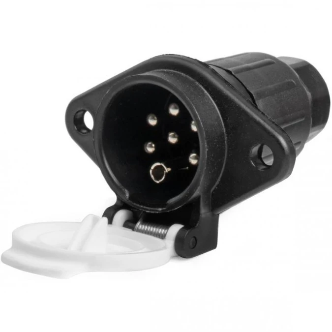 Gniazdo naczepowe typu S (białe) 7‑pin 24V plastikowe