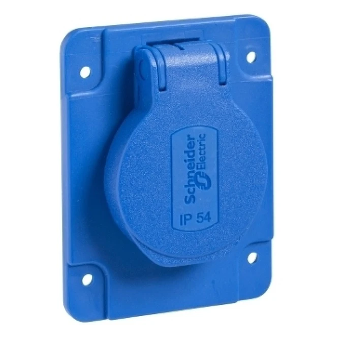 Gniazdo PK niebieskie 2p+PE 10/16A 250 V francuskie IP54 tablicowe PKN61B