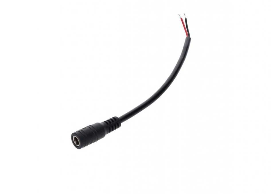 Gniazdo DC 5.5×2.1 3A przewód czarny 15cm 22awg