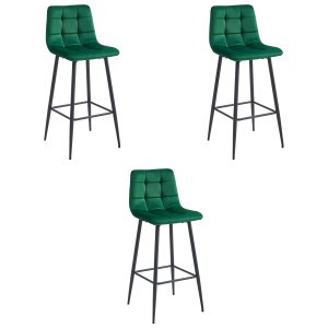 Hoker ARCETO – ciemna zieleń aksamit / nogi czarne x 3 373489 Hoker ARCETO – ciemna zieleń aksamit / nogi czarne x 3 373489