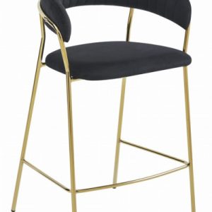 Hoker BADIA – czarny aksamit / nogi złote x 1 360397 Hoker BADIA – czarny aksamit / nogi złote x 1 360397