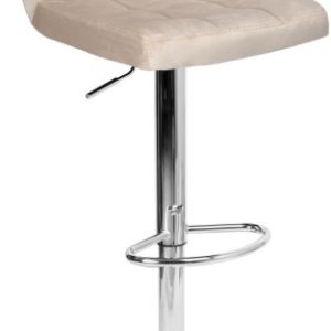 Hoker barowy Arako chromowane beżowe Velvet 350566 Hoker barowy Arako chromowane beżowe Velvet 350566