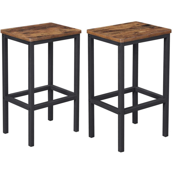Hoker ciemny brąz taboret do kuchni zestaw 2 szt 40x30x65 I Begryf 620020
