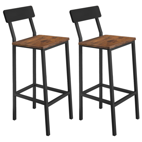 Hoker ciemny brąz taboret zestaw 2 szt 30x40x90 | Begryf 641889