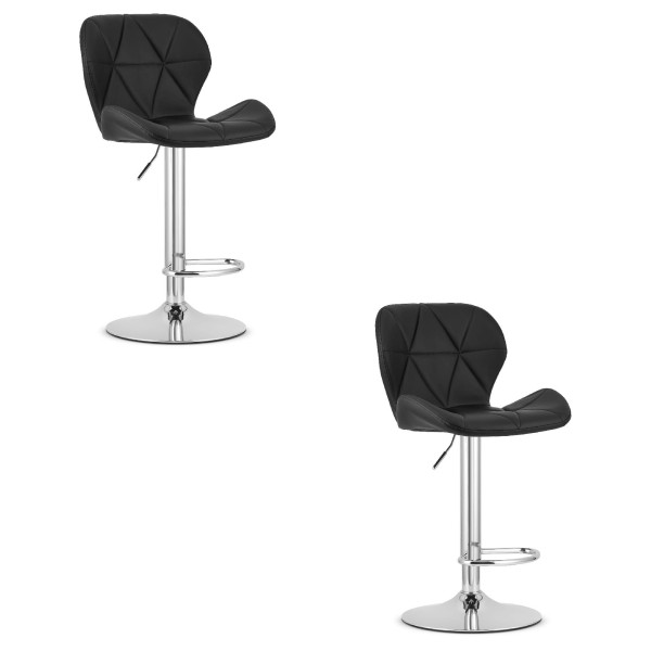 Hoker czarny ekoskóra WEST na chromowanej bazie elegancki baru obrotowy x2 897592