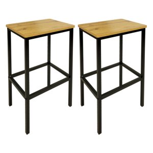 Hoker dąb sękowany stołek do kuchni baru zestaw 2 sztuki 40x30x65 I Begryf 834607 Hoker dąb sękowany stołek do kuchni baru zestaw 2 sztuki 40x30x65 I Begryf 834607