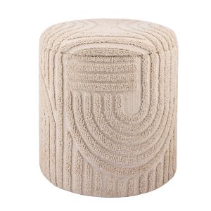 Hoker Dekoracyjny z Pojemnikiem Bawełna Ø40×45 cm Beżowy Boho Design 756140 Hoker Dekoracyjny z Pojemnikiem Bawełna Ø40×45 cm Beżowy Boho Design 756140