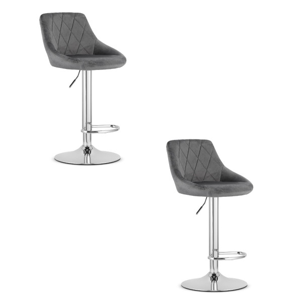 Hoker KAST - aksamit szary / baza chrom x 2 373482