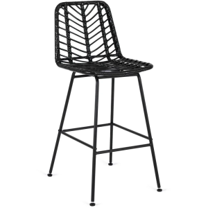 Hoker Krzesło Barowe Kuchenne Do Jadalni Ogrodowe Taras Rattan Czarne Jerry 305954 Hoker Krzesło Barowe Kuchenne Do Jadalni Ogrodowe Taras Rattan Czarne Jerry 305954