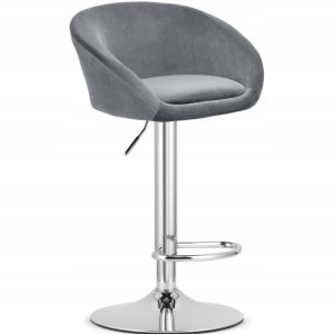 Hoker Krzesło Tapicerowane Velvet Obrotowe Do Kuchni Salonu Szare Sita 794192 Hoker Krzesło Tapicerowane Velvet Obrotowe Do Kuchni Salonu Szare Sita 794192