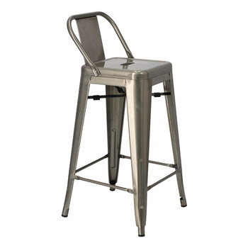 Hoker Paris Back short 66cm metaliczny insp. Tolix 71567