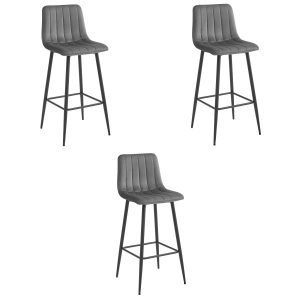 Hoker POZZA – ciemny szary aksamit / nogi czarne x 3 373495 Hoker POZZA – ciemny szary aksamit / nogi czarne x 3 373495
