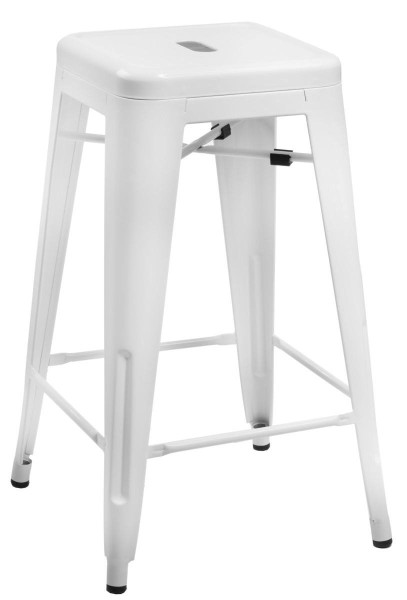 HOKER stołek barowy Paris 75 cm biały METALOWY insp. Tolix 382203