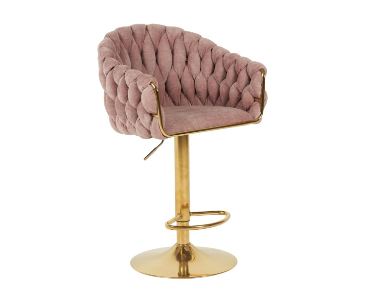 Hoker tapicerowany ROSA PREMIUM różowy do kuchni wyspy 940213