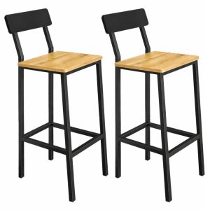 Hokery barowe 2 szt z oparciem taboret zestaw loft dąb 30x40x90 | Begryf 955406 Hokery barowe 2 szt z oparciem taboret zestaw loft dąb 30x40x90 | Begryf 955406