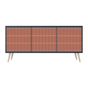 HYPNOTIC GATE Komoda 3 drzwi Czarna-Bukowa skośna 441659