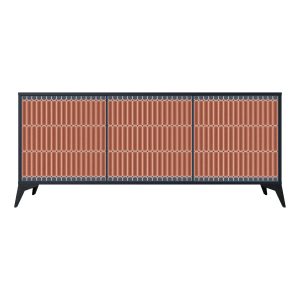 HYPNOTIC GATE Komoda 3 drzwi Czarna-Metalowa gwiazdka czarna 442341
