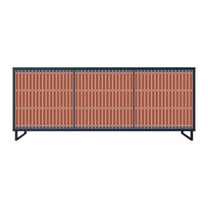 HYPNOTIC GATE Komoda 3 drzwi Czarna-Metalowa ramka czarna 442220