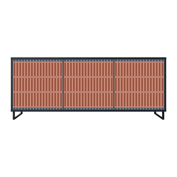 HYPNOTIC GATE Komoda 3 drzwi Czarna-Metalowa ramka czarna 442220
