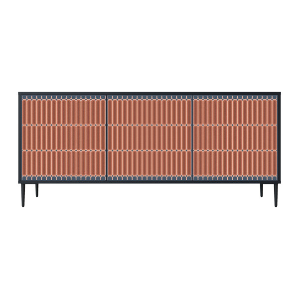 HYPNOTIC GATE Komoda 3 drzwi Czarna-Metalowa szpilka czarna 442537