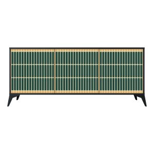 ILUSION GATE Komoda 3 drzwi Czarna-Metalowa gwiazdka czarna 442495