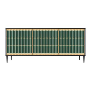 ILUSION GATE Komoda 3 drzwi Czarna-Metalowa szpilka czarna 441676 ILUSION GATE Komoda 3 drzwi Czarna-Metalowa szpilka czarna 441676