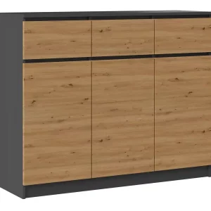 Industrialna komoda z drzwiczkami antracyt + dąb artisan – Maero 692248 Industrialna komoda z drzwiczkami antracyt + dąb artisan – Maero 692248