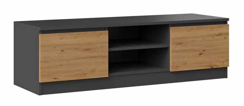 Industrialna szafka RTV antracyt + dąb artisan - Navro 648763