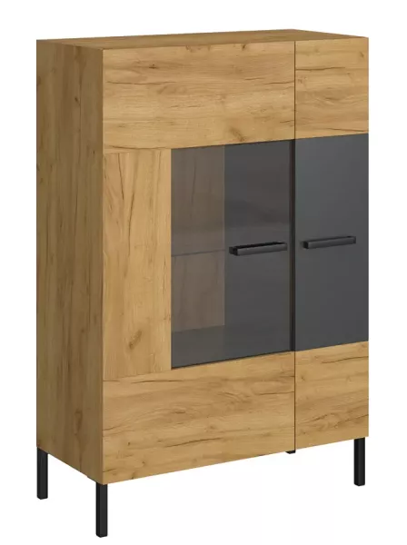 Industrialna witryna w kolorze dąb craft + antracyt - Avtica 602308