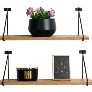 Industrialny zestaw dwóch półek ściennych dąb craft – Rilo 708222 Industrialny zestaw dwóch półek ściennych dąb craft – Rilo 708222