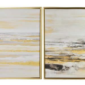 INGA Komplet 2 obrazów 40x50cm złoto czarna abstrakcja 969971 INGA Komplet 2 obrazów 40x50cm złoto czarna abstrakcja 969971