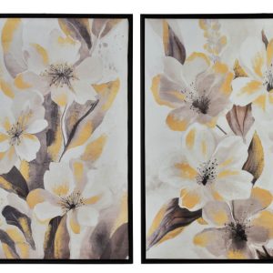 INGA Komplet 2 obrazów 50x70cm złote kwiaty 2 969972 INGA Komplet 2 obrazów 50x70cm złote kwiaty 2 969972