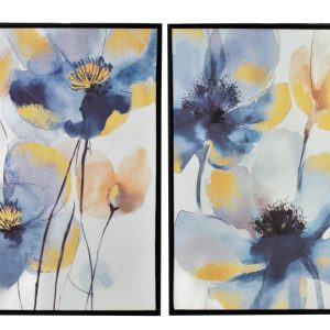 INGA Komplet 2 obrazów 50x70cm złote kwiaty 969977 INGA Komplet 2 obrazów 50x70cm złote kwiaty 969977