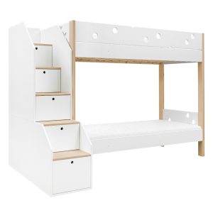 Inmondo Funflex Łóżko piętrowe ze schodami BIAŁE 297360 Inmondo Funflex Łóżko piętrowe ze schodami BIAŁE 297360