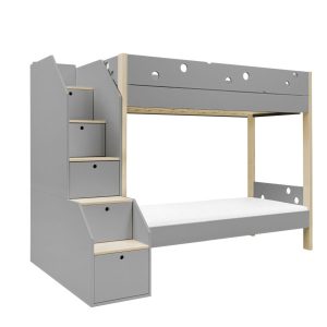 Inmondo Funflex Łóżko piętrowe ze schodami CIEMNOSZARE 375917 Inmondo Funflex Łóżko piętrowe ze schodami CIEMNOSZARE 375917